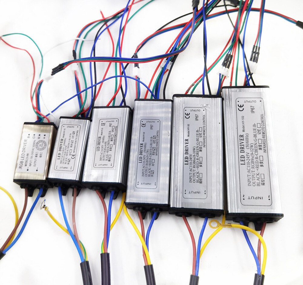 Waterproof 10W 20W 30W 50W 100W RGB LED Driver 24 Key Remote For RGB LED lamps Floodlight Spotlight