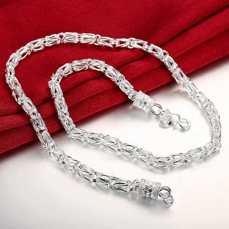 925 Silver Jewelry Sets Simple Bracelet Necklace For Women Men Birthday Jewelry Sets