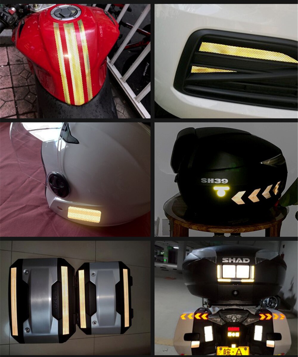 Cinta reflectante negra de 3M, pegatina adhesiva de grado de diamante, de seguridad, cinta de advertencia para bicicleta, automóviles, motocicleta, estilo de coche