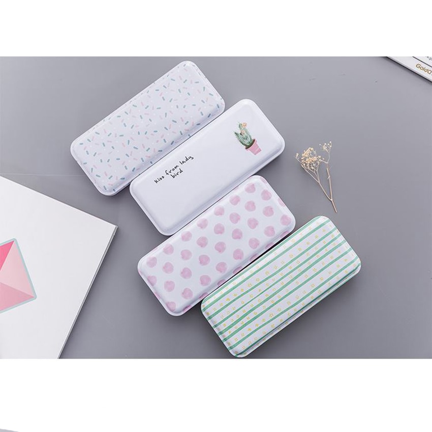 18.8x8.2cm Metalen Scharnierende Potlood Pen Box Rechthoekige Lege Blikken Doos Containers, , sieraden en Opslag Tin Kit, Thuis Organisator