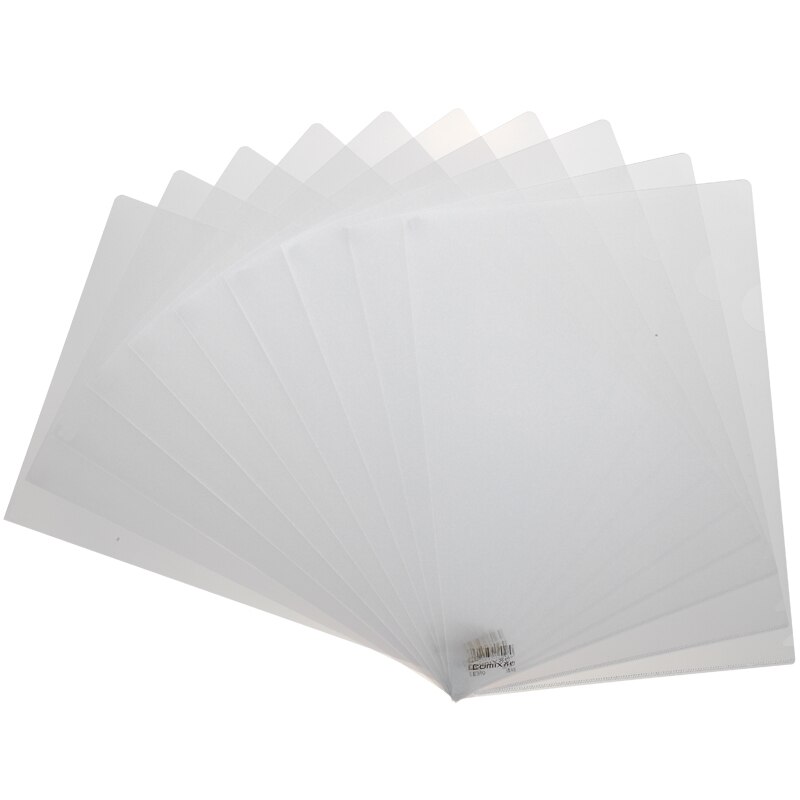 Comix E310-1 Paper folder A4:220*310mm 10pcs/set for Documents Files Holder and Display, Nw:76g Color:transparent