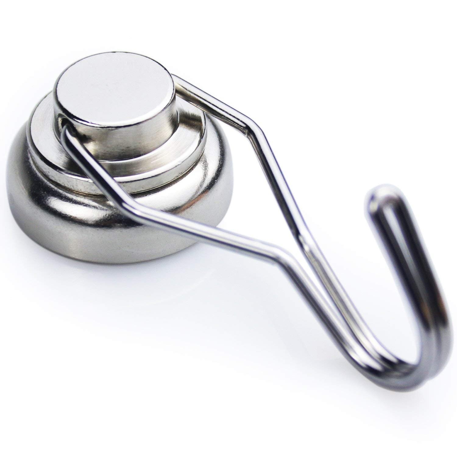 Upgrade van magnetische haak voor roterende schommel koelkast magneethaak, krachtige neodymium magneethaak , 10 stuks, zilver