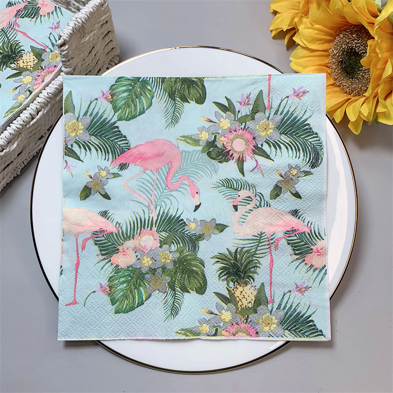 20 Stks/pak Flamingo Tafel Decoupage Papier Servetten Zomer Servet Papieren Tissue Voor Wedding Party Supplies: G