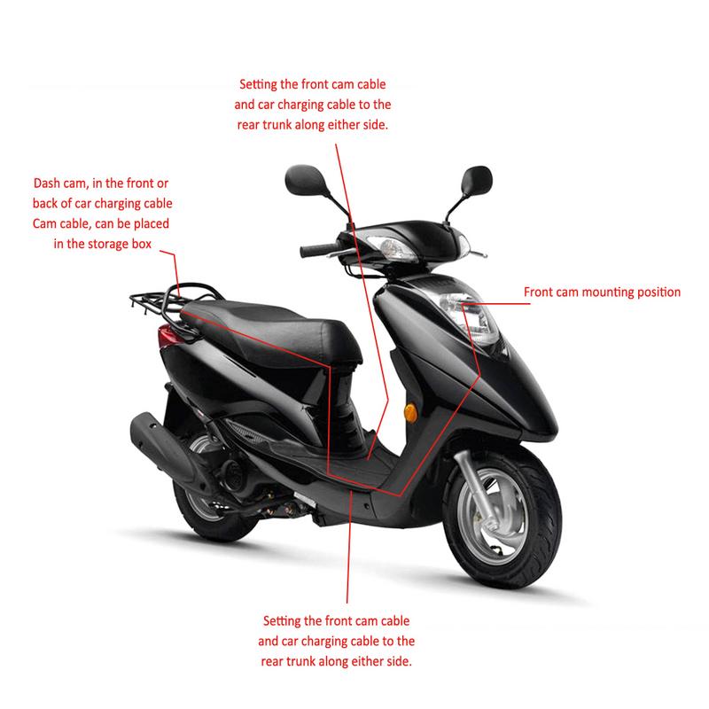 Cámara de motocicleta DVR KY-MT18 Motor Dash Cam con especial doble pista frontal grabador trasero motocicleta electrónica