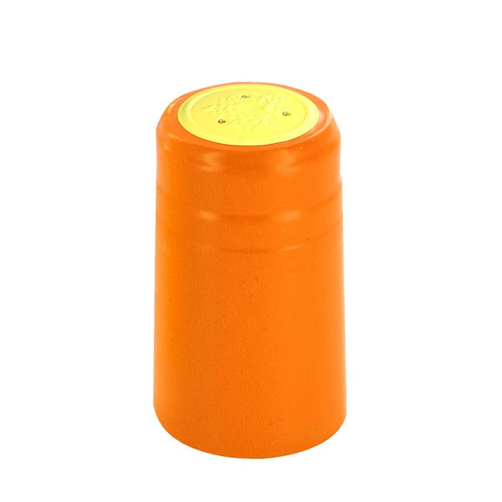 GUHD 50pcs/lot Wine Bottle Cap Thermal Heat Shrinkable Heat shrinkable Cap Wine brewed PVC Heat Shrinkable Packaging Materials: ORANGE GOLD 30MM