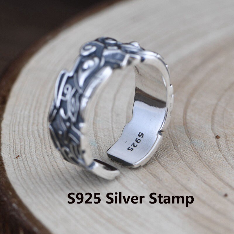 BALMORA Puro 925 In Argento Sterling Impilabile Anello Per Gli Uomini Mitica Creatura Animale Anello Golosi Anello Aperto Anello Dei Monili del Regalo