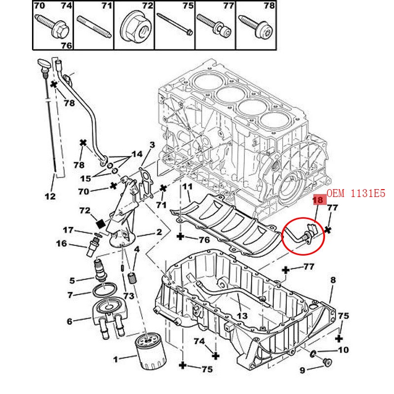 Sonde de filtre de vidange d'huile moteur, capteur de niveau 1131E5 1131J6 adapté à la Peugeot 206 307 407 607 806 Citroen C4 Picasso C5 C8