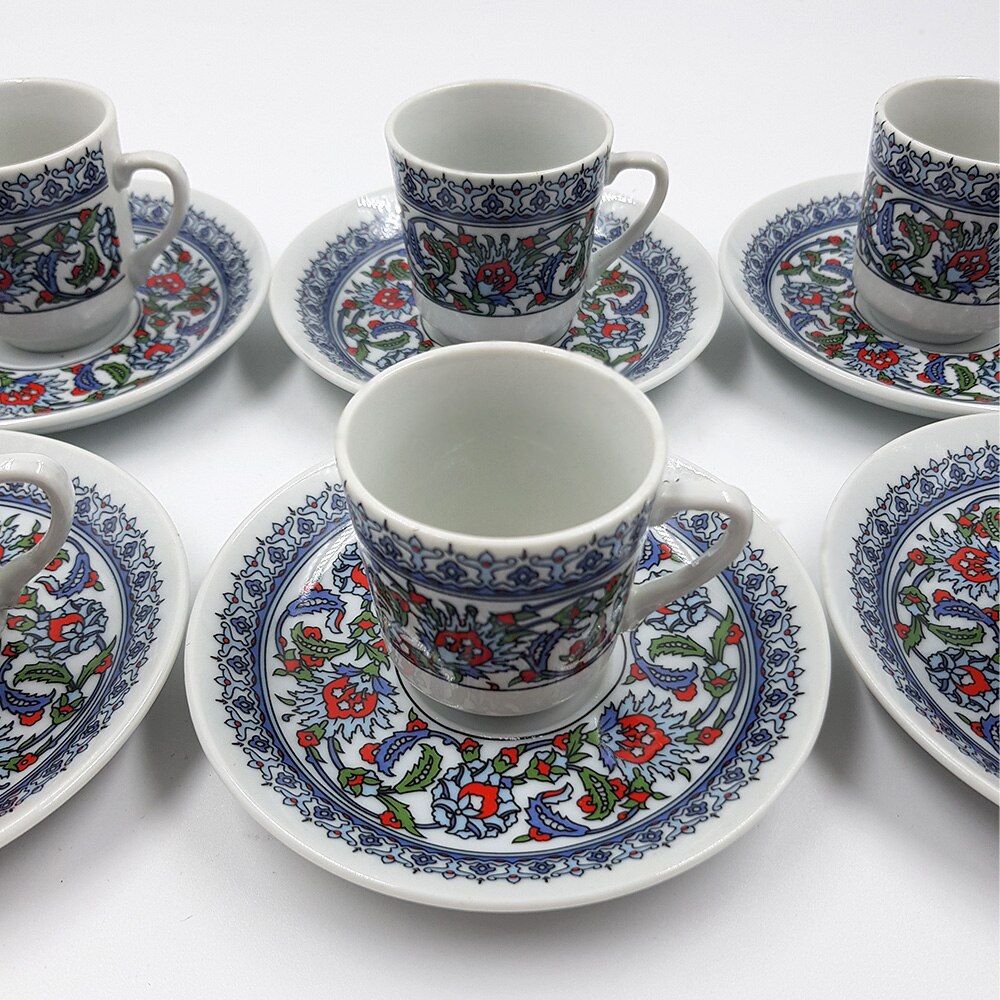 Lot de 6 Kutahya a porcelaine Topkapi tasses à café turques