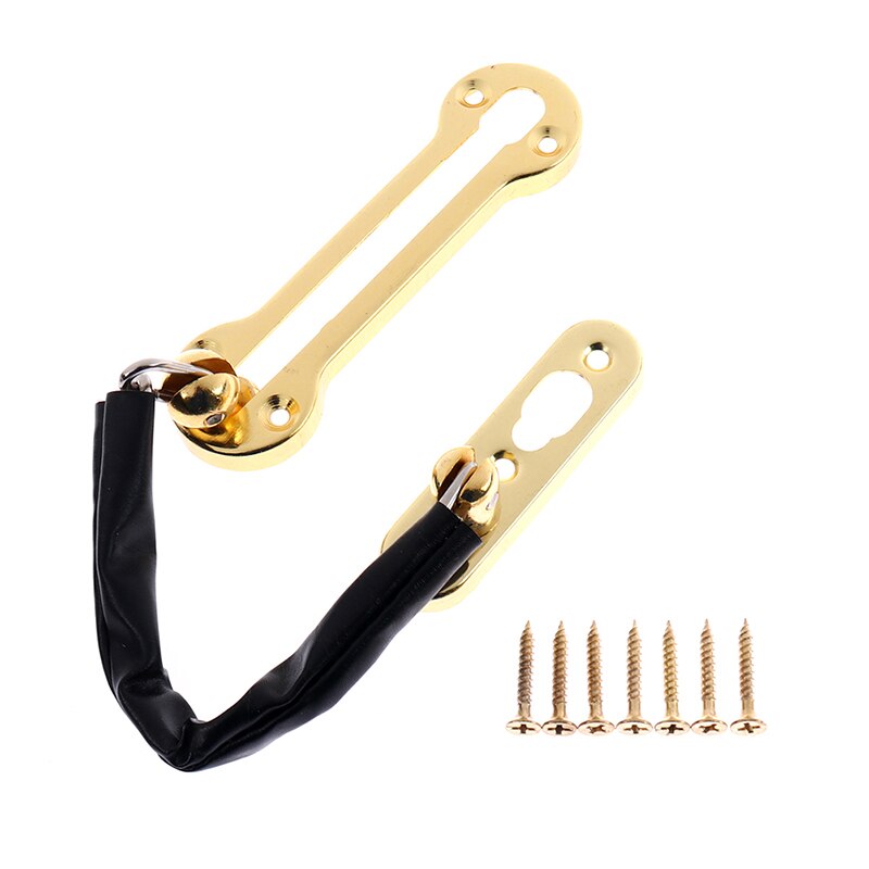 Anti-theft Stainless Steel Hotel Door Chain Latch Safety Guard Security Lock: Gold