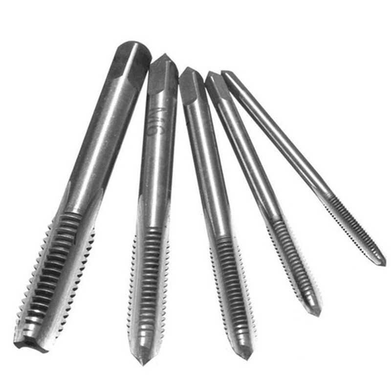 5PCS/Set HSS M3 M4 M5 M6 M8 Machine Spiral Point Straight Fluted Screw Thread Metric Plug Hand Tap Drill