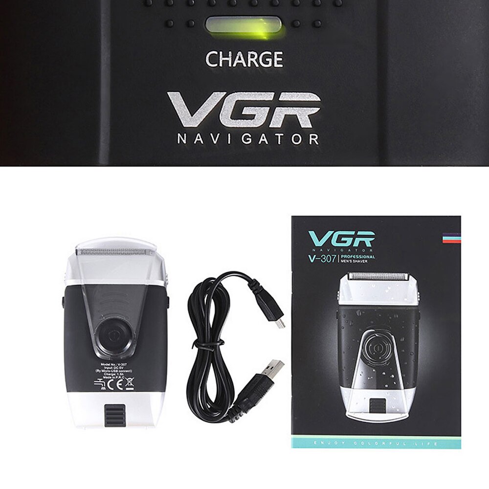 VGR V307 Shaver men's 2 in 1 electric shaver trimmer rechargeable electric wet and dry type Reciprocating shaver