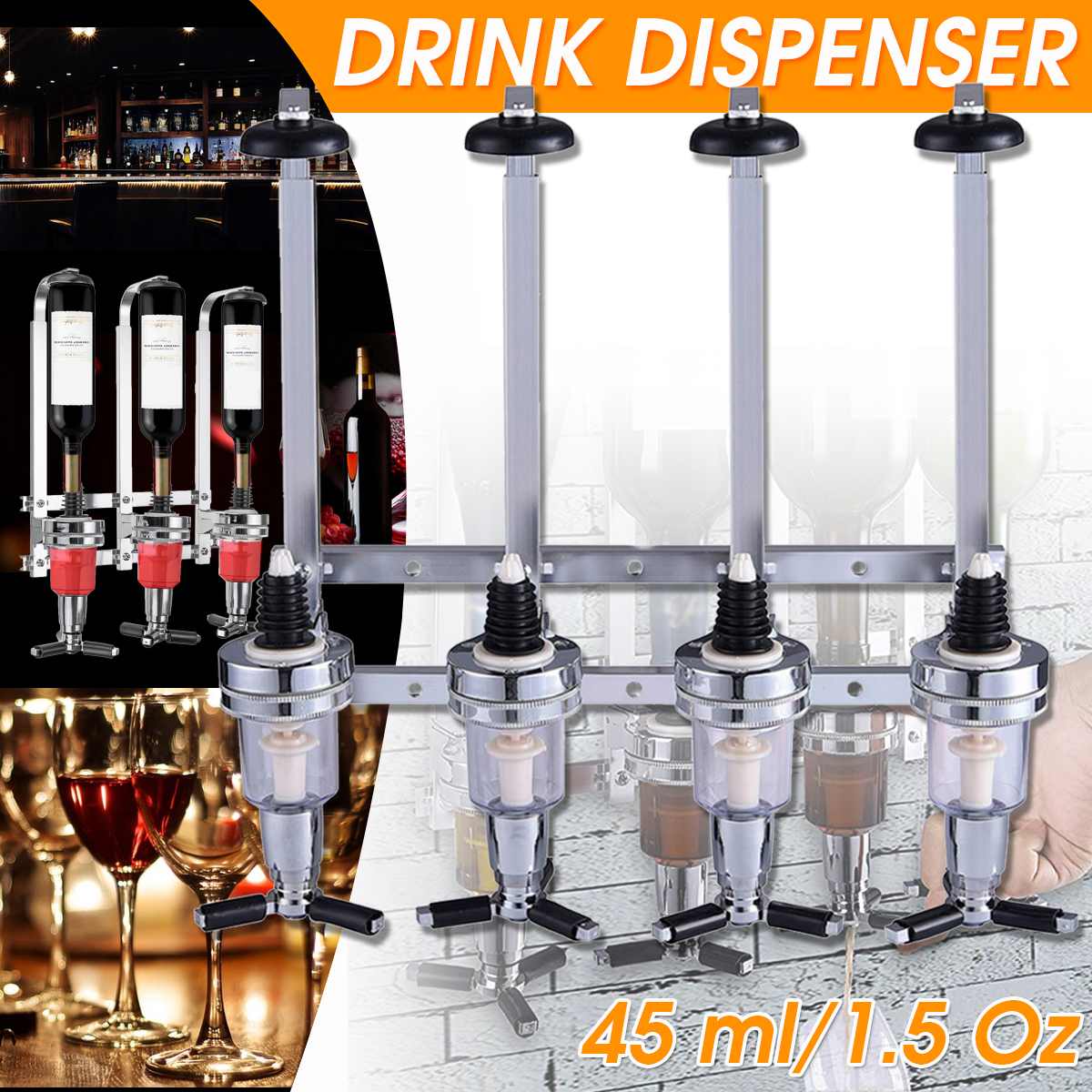 2-4 Station Wandmontage Liquor Dispenser Bar Wijn Dispenser Alcohol Fles Dispenser Bar Accessoires Drinken Schenker