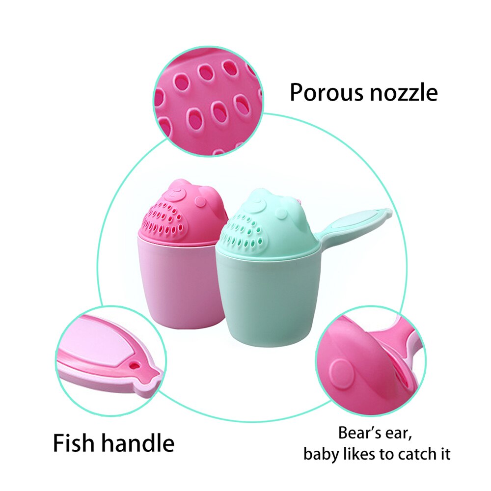 Söt baby schampo kopp baby sked dusch badvatten bailer badhjälp barn badrumstillbehör