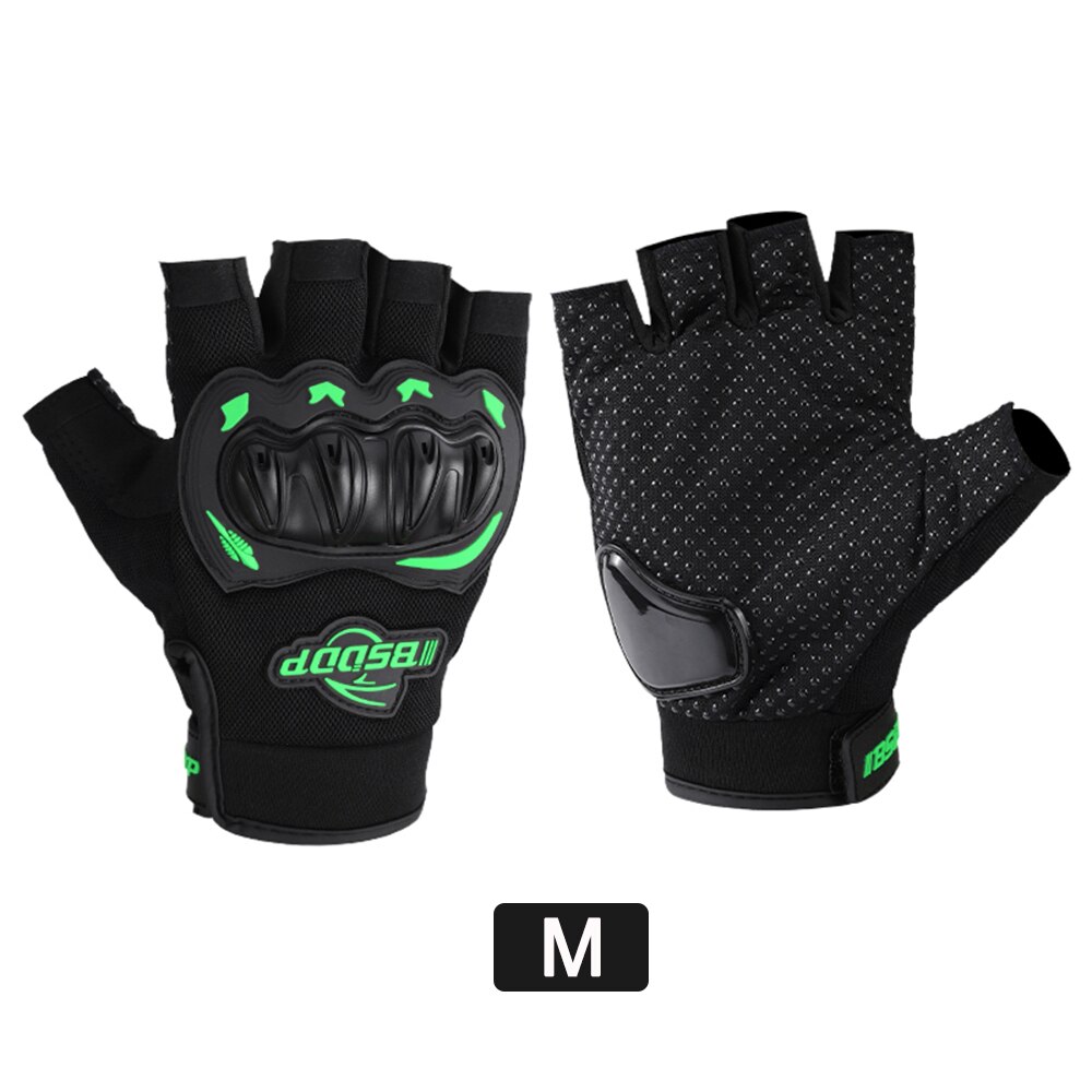 Motorcycle Half Finger Glove Motorbike Motocross Moto Hard Knuckle Fingerless Riding Biker Protective Gear gloves: GR-M