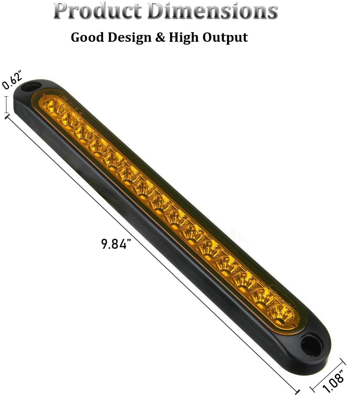 Fuleem 2 stk. rav 15 led trailer identifikationslys led blinklys baglygte bar strip lastbil bageste markeringslys 12v 24v