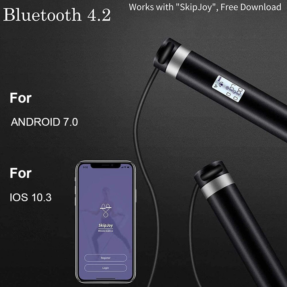 Smart Jump Rope APP Bluetooth PVC Electronic Jump Speed Rope Counter Skipping USB Charge Portable Fitness Sport Anti-Slip Handle