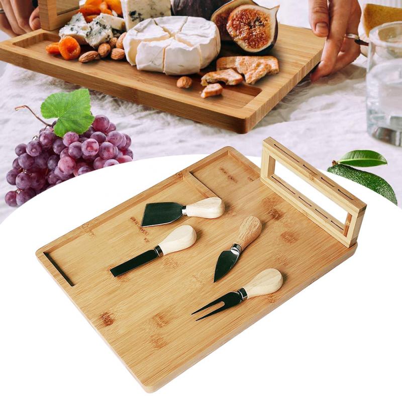 Planche à découper en bois de bambou, Kit de découpe, plateau de confiserie, planche à fromage, couverts de légumes, outil de cuisine