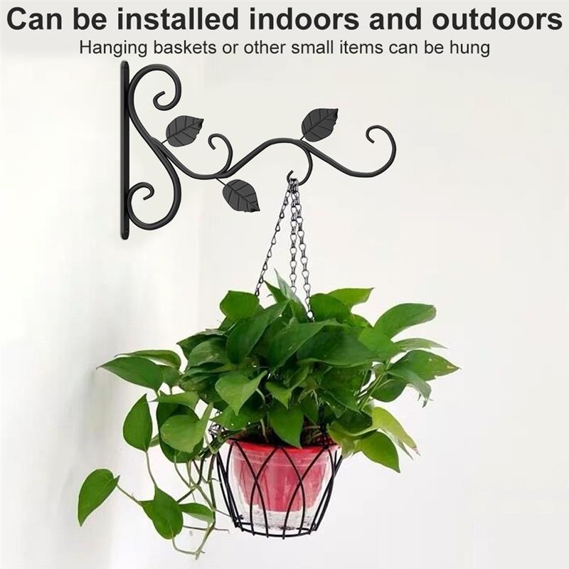 Wall-mounted Iron Basket Hook Hanger Plant Flower Pot Hanging Bracket Metal Stand Wall Decoration Dropping