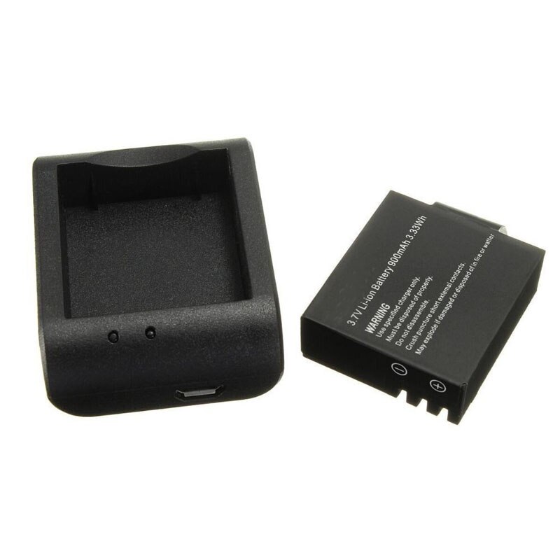 Set 3.7V 900mAh Battery with Single Port USB Battery Charger for Sjcam