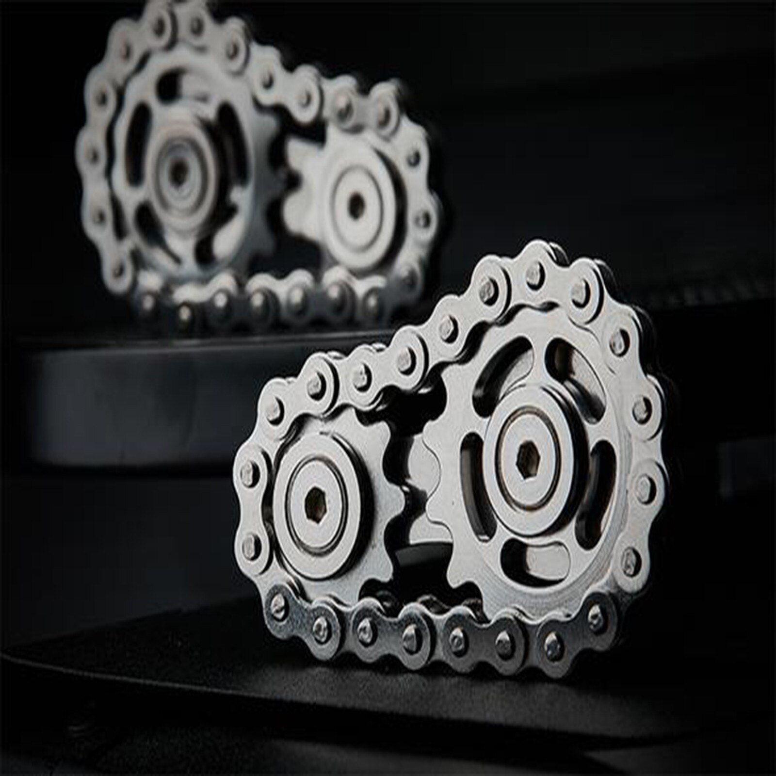 Sprockets Flywheel Fingertip Gyro Sprockets Chains Metal Stress Relief Toy Gear Chain Gyro Sproket Roadbike Spinner