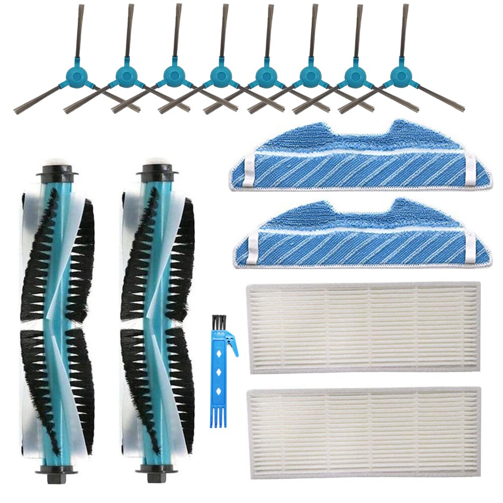 Filtro HEPA para Cecotec Conga 1490 1590, accesorios para Robot aspirador, piezas de repuesto para cepillo principal, Cepillo Lateral paños de fregona: set 2