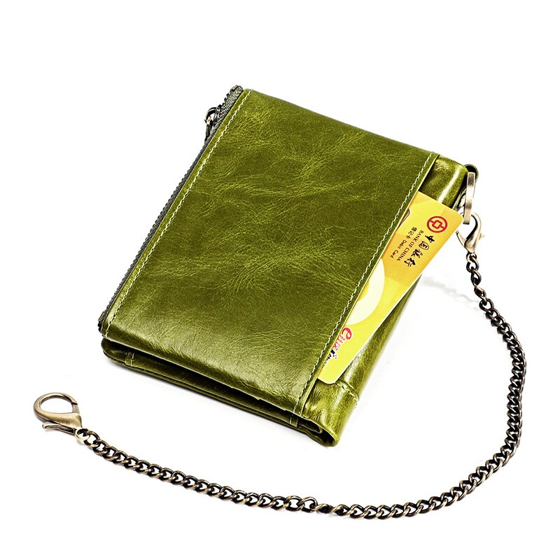 Genuine Leather Wallet Women Men Wallets RFID Card Vallet Short Purse Female Male Green Walet Portomonee Luxury Small Wallet Red