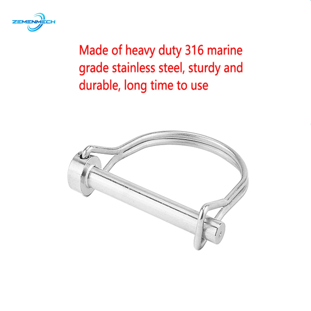316 Stainless Steel PTO Pin Round Arch Wire Shaft Locking Lock Pin Safety Coupler Pin Retainer Farm Trailers Wagons Lawn Garden