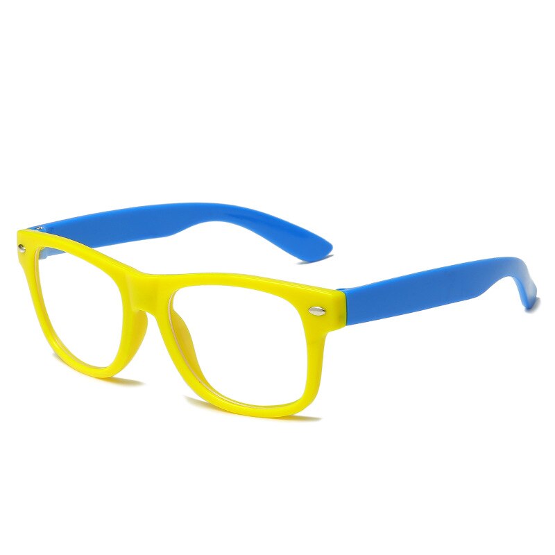 Montura de gafas con luz azul, gafas de bloqueo para niños, niños, niñas, cuadrado, lente clara de anteojos, montura de gafas ópticas UV400: E