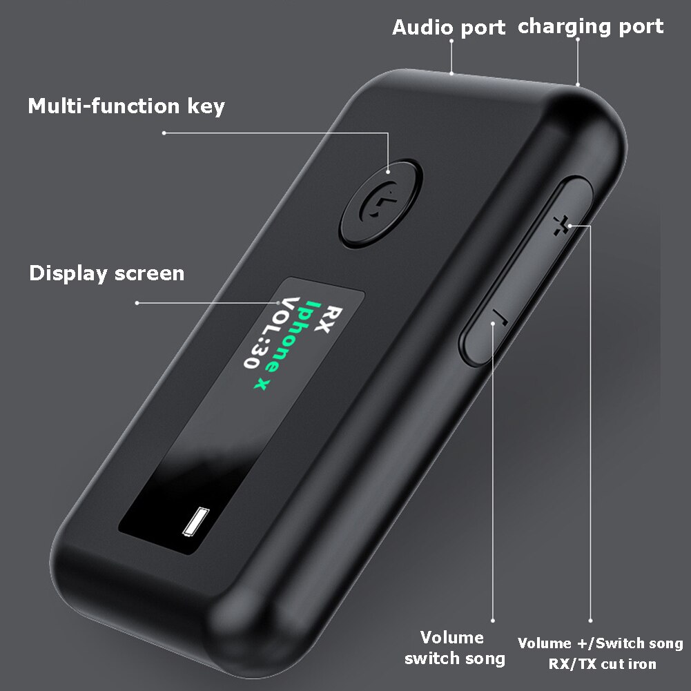 AUX Bluetooth Transmitter Receiver YET-T2 2 in 1 3.5mm TV PC Car Speaker for Office Caring Computer Supplies