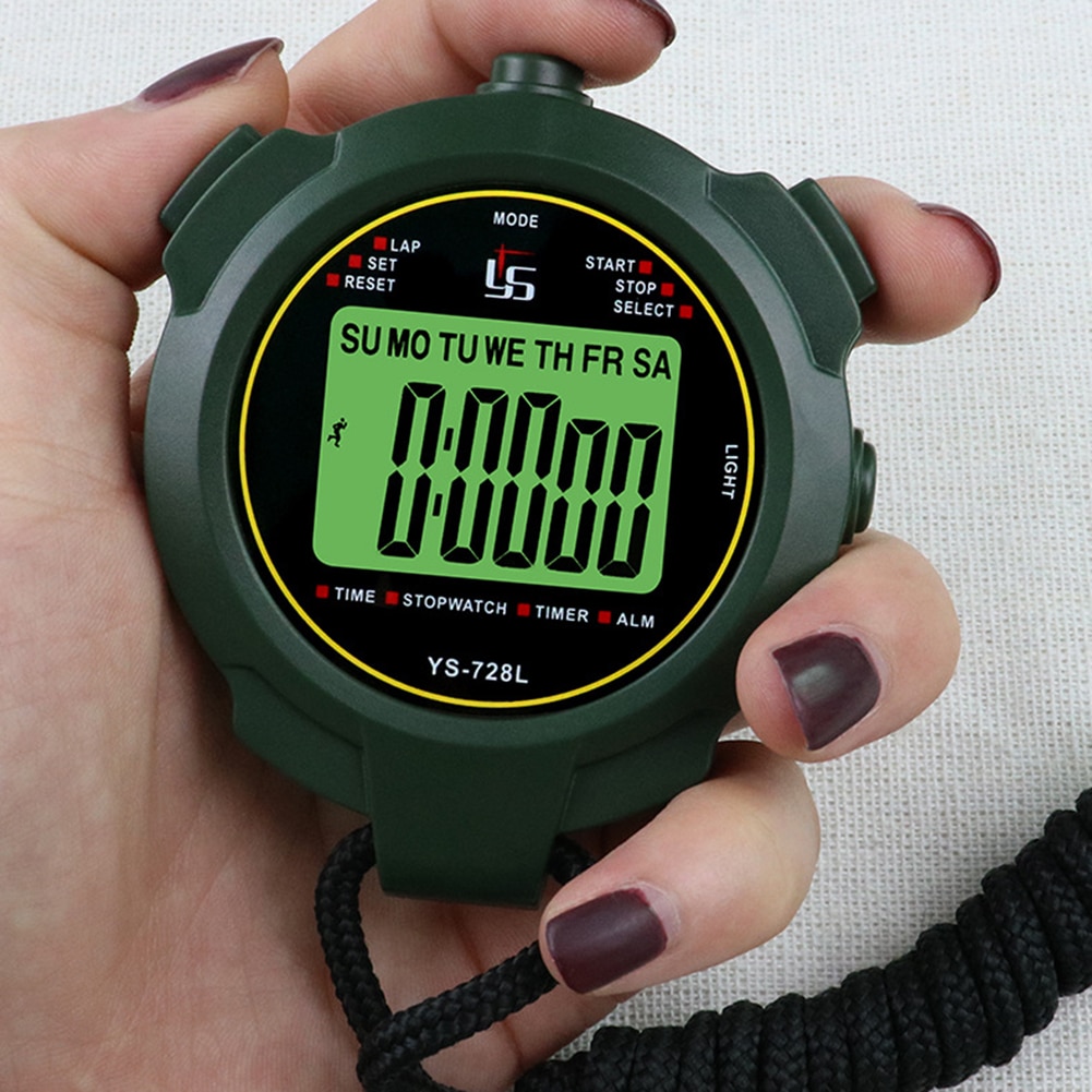 Keuken Timers Klassieke Digitale Professionele Handheld Lcd Chronograaf Sport Stopwatch Timer Stop Horloge Met String