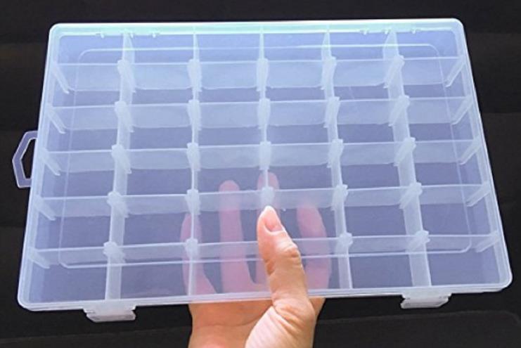 15/24/36 Grids Transparant Clear Plastic Doos Afneembare Kralen Sieraden Opbergtas Doos Gevallen Rhinestone Organizer Display Box: White 36 grids
