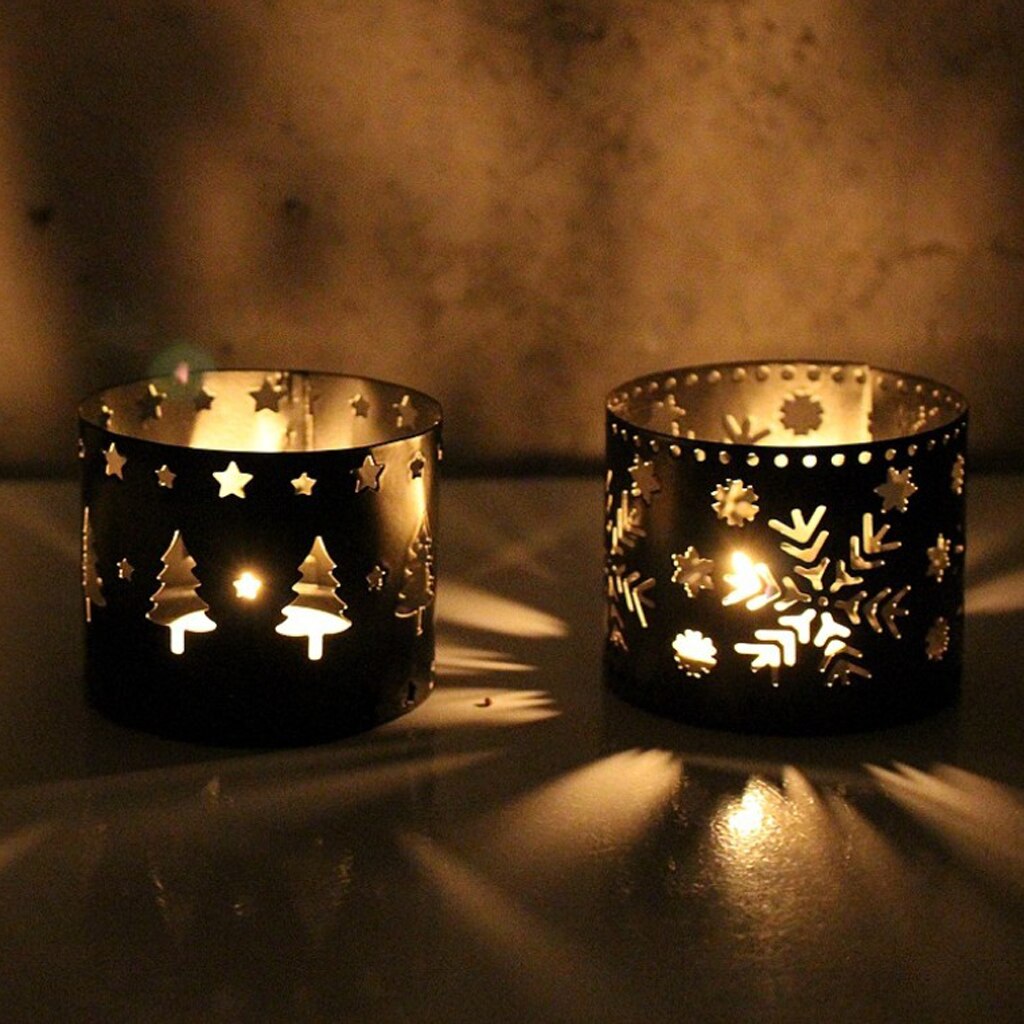 Jul ihålig ljusstake ljusstake jul dekor fest dekoration, natt ljus tillbehör hållare skål kopp