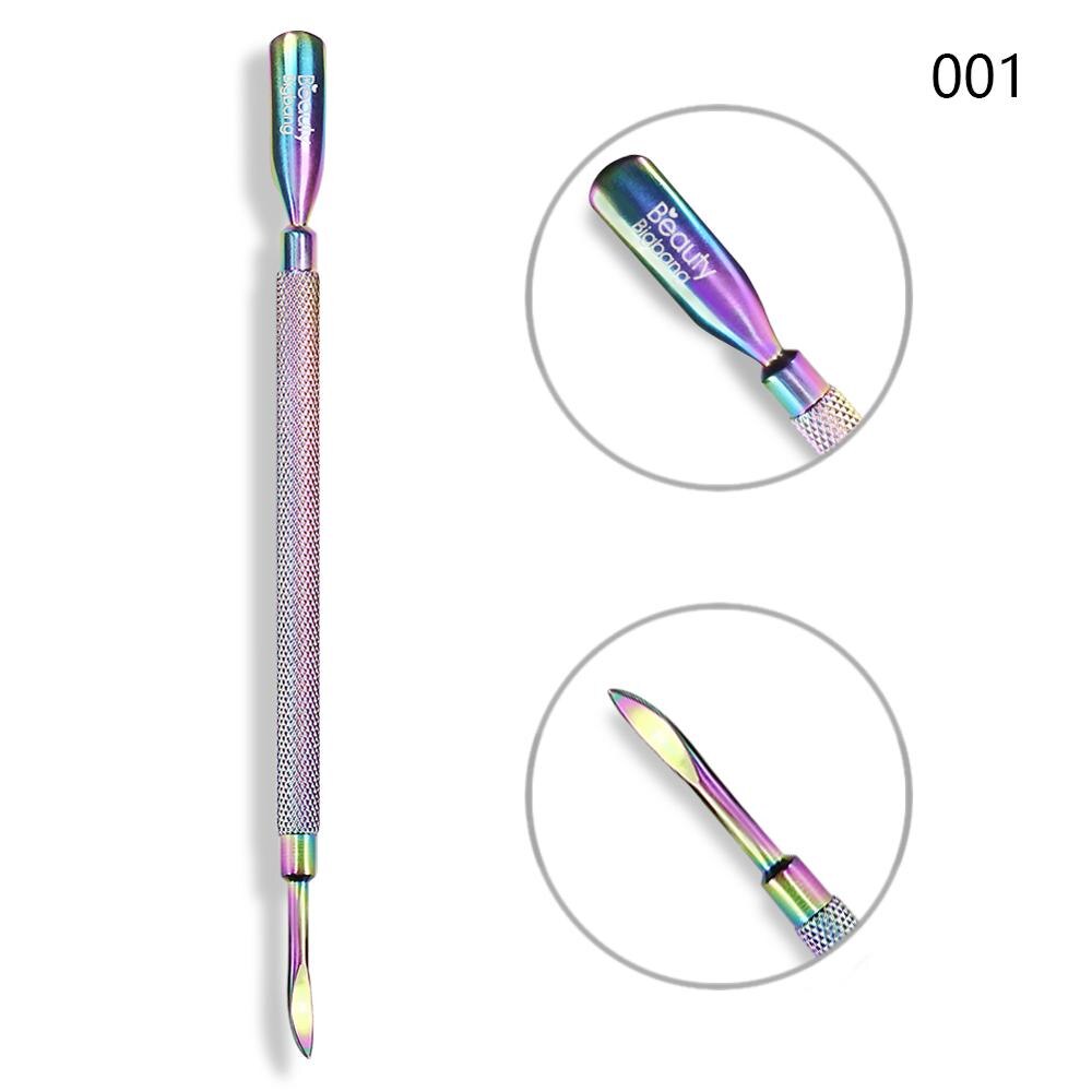 BeautyBigBang Stainless Steel Cuticle Pusher Nail Pusher Repousse Cuticule Ongles Materiel Professionnelle Corta Cuticula Tool: black