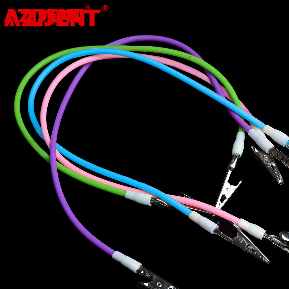 50 cm AZDENT Tandheelkundige Kleurrijke Bib Clips Servethouders met Siliconen Koord en Veerbelaste clips 4 Kleuren Instrument