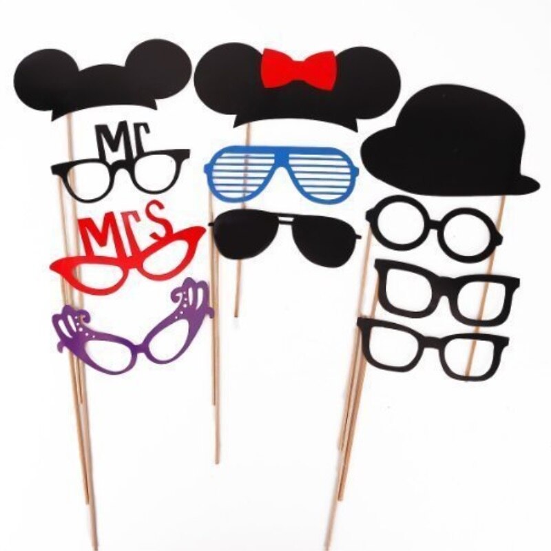 31Pcs Funny Photo Booth Diy Foto Props Decoratie Bruiloft Verjaardag Christmas Party Favor Masker Fotografie Event Supplies
