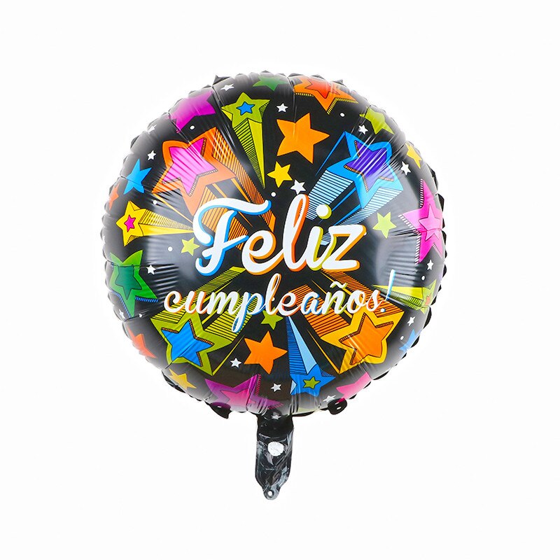 10 stk 18 tommer rund form feliz cumpleanos spansk tillykke med fødselsdagen indretning mylar folie helium balloner globos baloes luftkugler: Lysegrøn