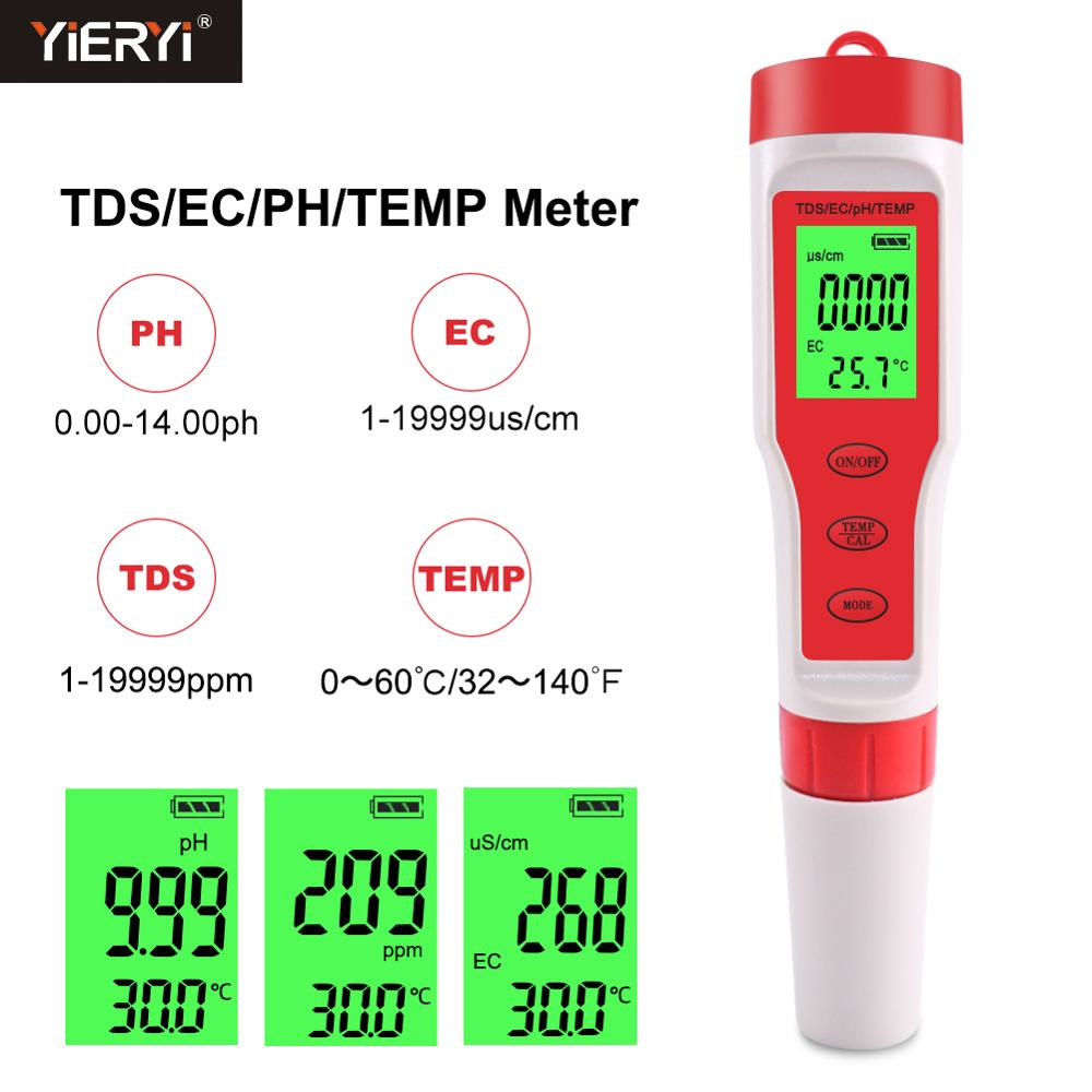 Yieryi-probador de agua Digital 4 en 1/3 en 1, probador de del agua EC/TDS/PH/TEMP, Kit de prueba de agua para piscinas