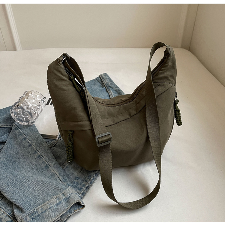 Vrijetijds unisex crossbodytas zomer campus sportstijl schoudertas hobo tas effen kleur grote capaciteit messenger tas: Groente