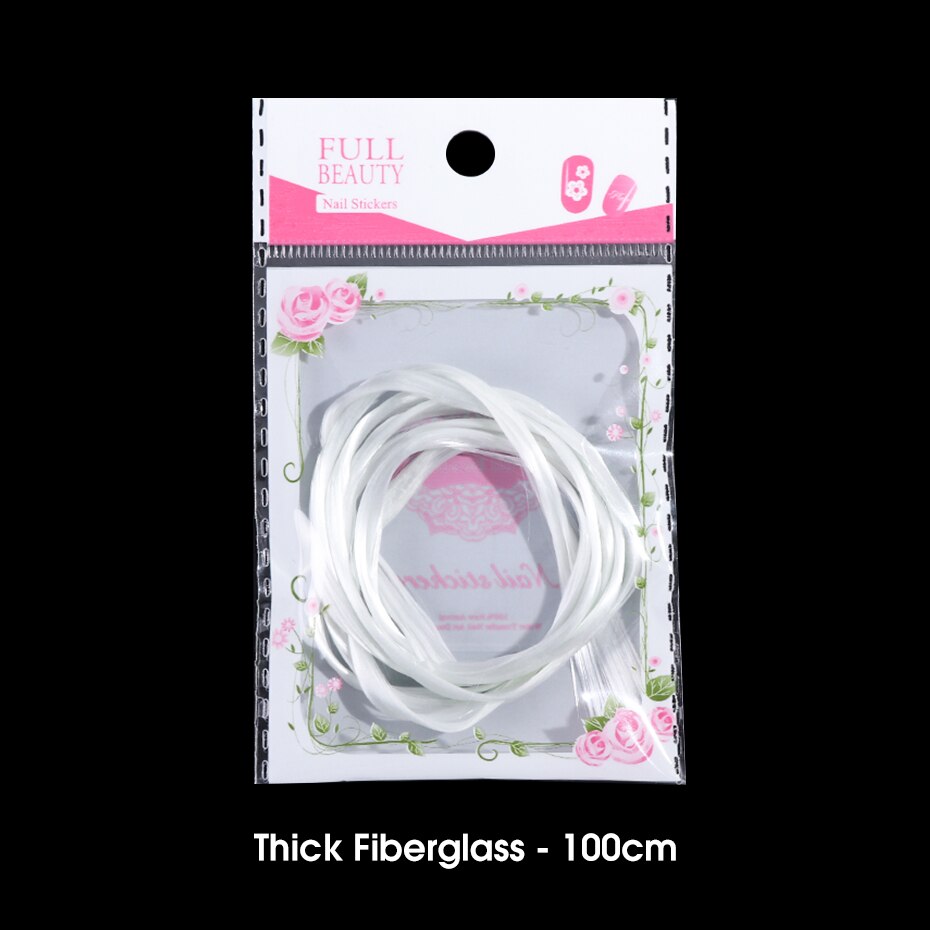 Glasfiber nagelförlängning byggande silke glasfiber nagelspetsar förlängningar form uv gel manikyr diy fiber former naglar verktyg  be1578: 1m tjocka