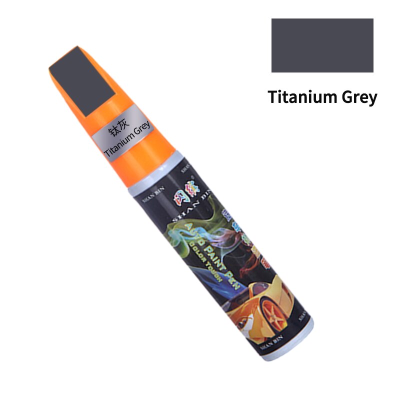 20 Colors Car Mending Fill Paint Pen Tool Applicator Waterproof Touch Up Car Paint Repair Coat Painting Scratch Clear Remover: Titanium Grey