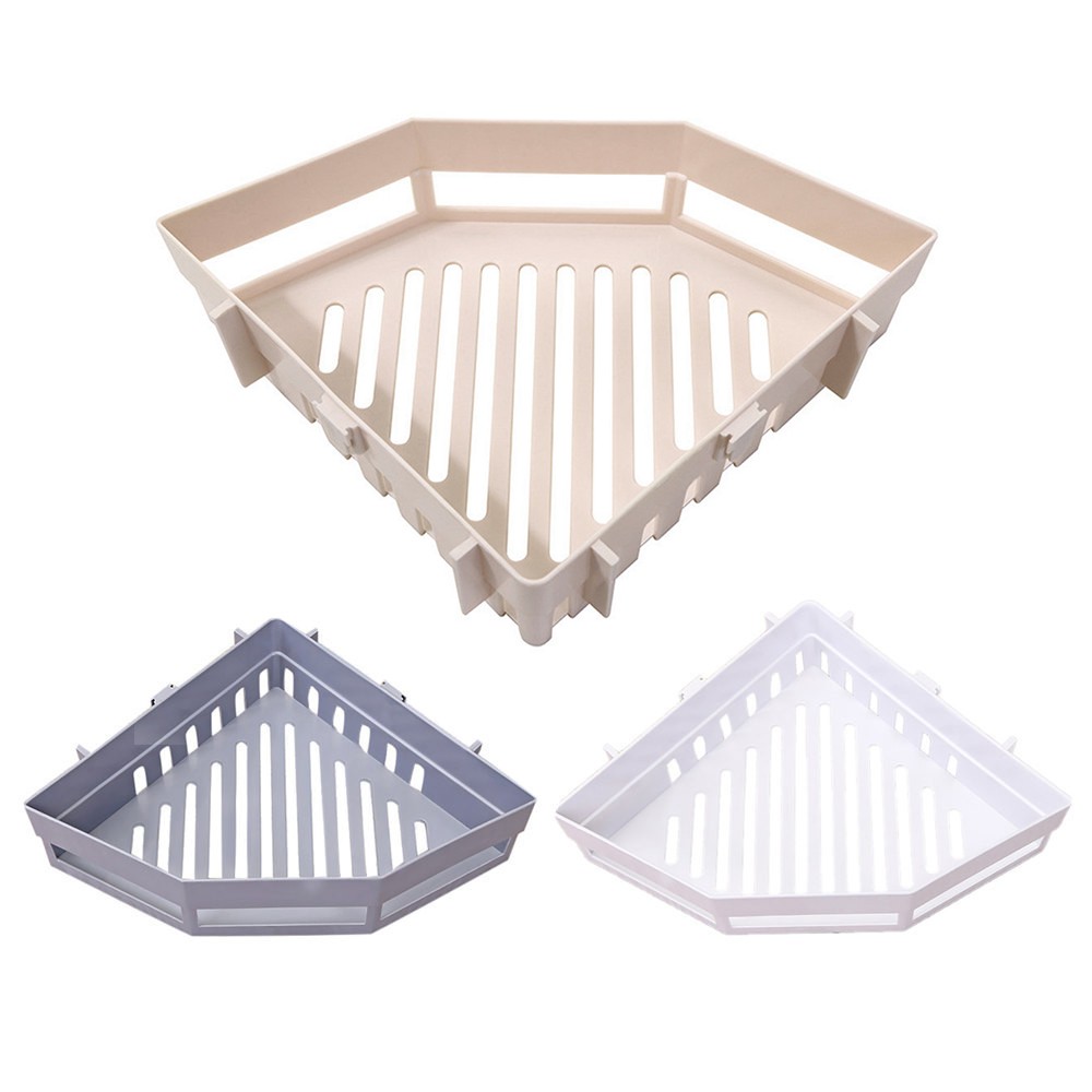 shower corner shelf Traceless Plastic Storage Rack For Bathroom Kitchen Punch-Free Firm Shower Shelf Organizer QE