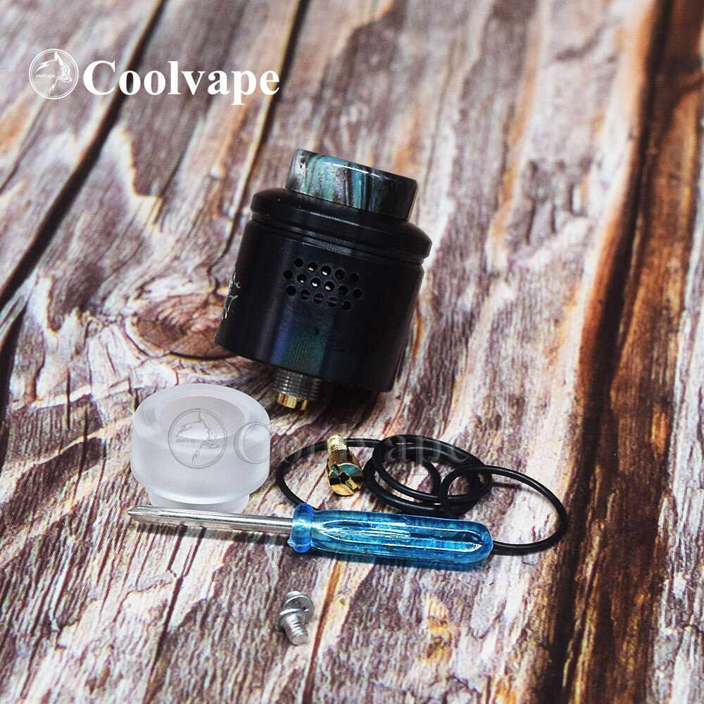 coolvape Profile RDA 24mm Vape Adjustable pin BF Tank Vaporizer Single mesh coil Atomizer vs kylin m rta fit thc tauren mod: Black