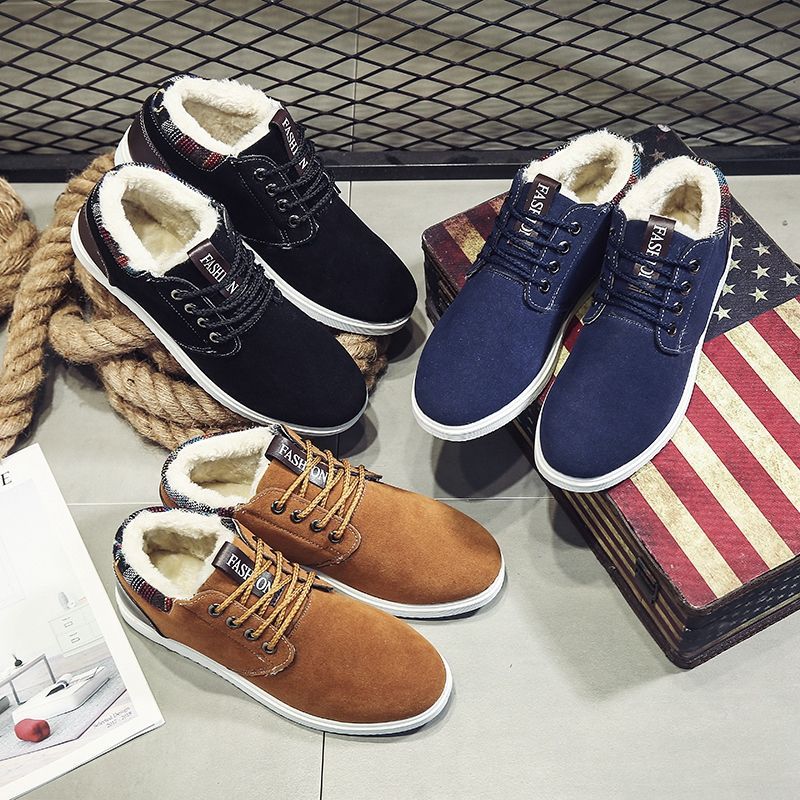 Vinterstøvler til mænd plys varme ankelstøvler herresko man chaussure homme fodtøj herre sneakers plus størrelse 569