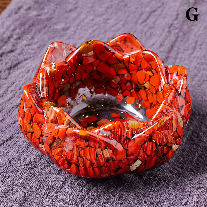 1 ensemble de porte-encens en résine de cristal, brûleur de fleurs, collecteur de cendres, ensemble pour méditations et esthétiques à la maison: green