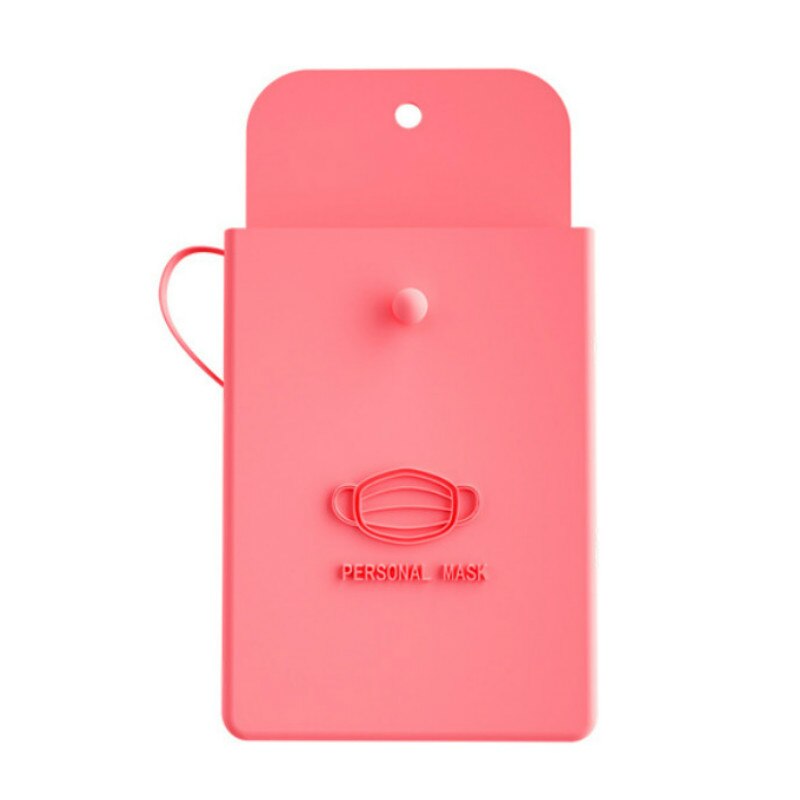 Silicone Mask bag Portable Face Mask Holder Storage Box students Reusable Facemask Storage bag Mask Bag Dustproof Face Mask Case: Red