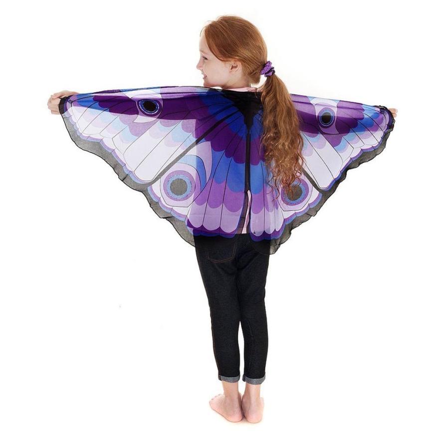Muqgew smukt barn børn drenge piger søde boheme sommerfugle print sjal pashmina roman stil kostume tilbehør wraps