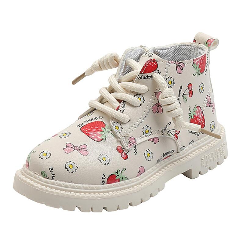 Meisjes martin laarzen herfst leren jongens korte laarzen enkel waterdicht kinderen schattige sneeuwlaarzen kinderschoenen