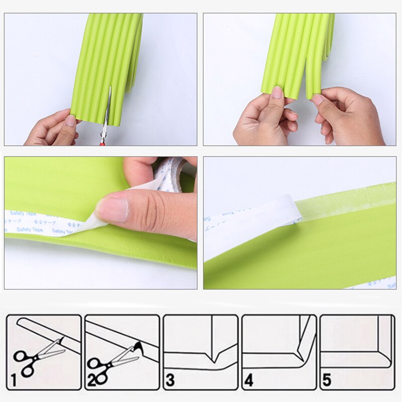 2m baby barnsäkerhet bord hörnskydd skydd barn skum stötfångare kollision breda kuddremsor glas skrivbord kant krockbygel