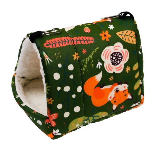 Cama para pájaros con estampado bonito, Mini jaula para conejo, estera para ardilla, nido de conejillo de indias, casa para hámster, Animal PEQUEÑO, cama para dormir, jaula colgante para mascotas, 1 ud.: L / Gris