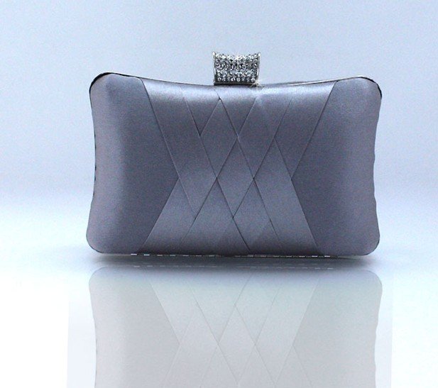 Femmes pochettes Satin mariée sac sac à main concepteur doux sacs de soirée fête sac à main de mariage pochette portefeuille sac à bandoulière 7395: Gray